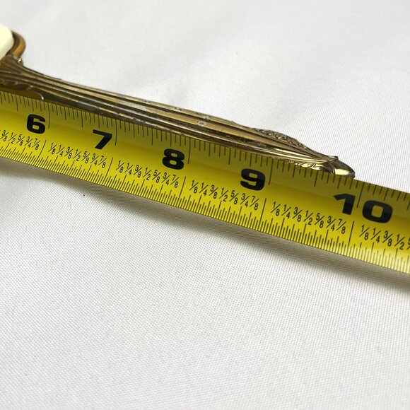 Ornate Vanity Hairbrush Vintage Gold Tone Floral Design Hollywood Regency Style - Picture 3 of 11